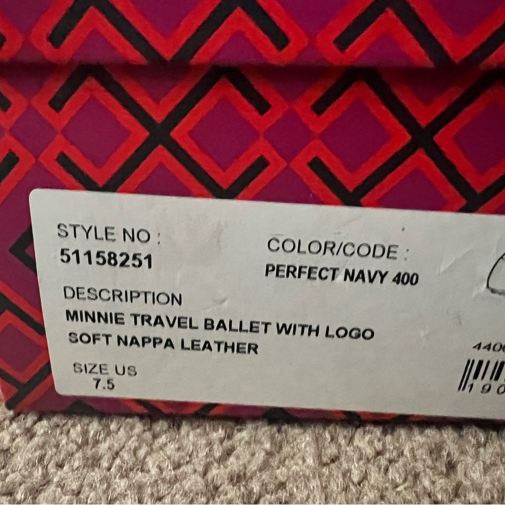 Tory Burch - mini Travel ballet flat - navy. Only worn once!